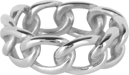 Charmin&#039;s Gourmet Schakel Ketting-ring Staal R1374