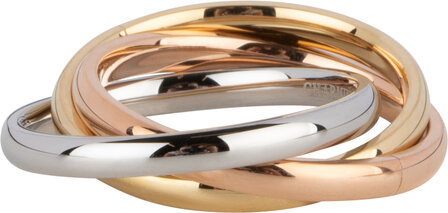 Charmin&#039;s Trinity Rolling Anxiety Fidget Ring Rose-Gold-Steel Large R1648w R1645