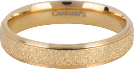 Charmin&#039;s Gold-tone Stacking Ring R1550 Sanded and Shiny Gold-tone Steel