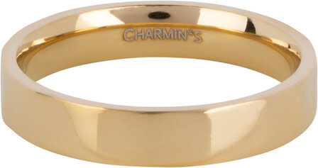 Charmin&#039;s Bague de base coud&eacute;e en forme de chenille de couleur or 4 mm en acier R1560