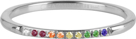 Bague empilable en acier Charmin&#039;s Rainbow Petite Alliance R1396