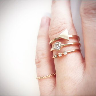 Charmin&#039;s Ring Birthstone April Witte Kristal Staal Iconic R488.