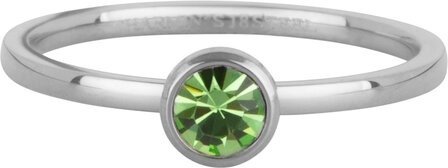 Charmin&#039;s Bague Pierre de Naissance Ao&ucirc;t Vert Clair Cristal Acier Iconique R1601