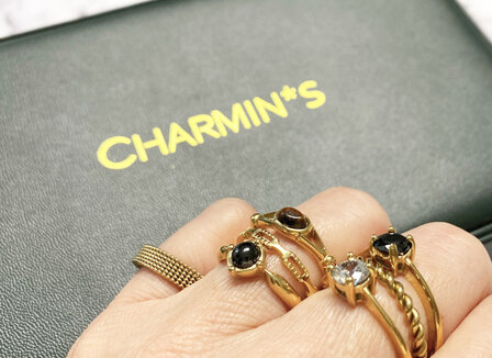 Charmin&rsquo;s Classic Princess White Ring Goud R1193