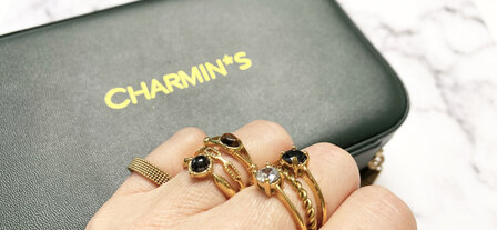 Charmin&rsquo;s Classic Princess White Ring Goud R1193