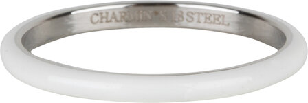 Charmin&rsquo;s Wit Emaille Stapelring - Stijlvol Edelstaal R1620