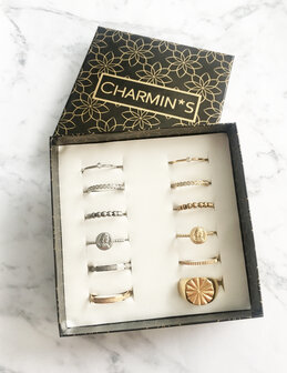 Charmin&rsquo;s Ringen- Dames - Anxiety -14 Karaat Goudkleurige Ring - antistress, 5 balletjes, fidget. 517