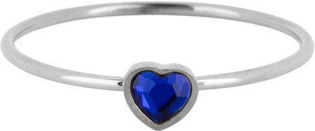 Charmin&#039;s Ring met Donkerblauwe Saffierkleurige Hartsteen Staal R1583 &ndash; Birthstone September