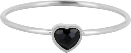 Charmin&#039;s Ring met Onyx Hartsteen Staal R1579 &ndash; Birthstone Juli