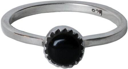 Charmin&#039;s Zilveren Ring Ronde Onyx R038 &ndash; Authentiek Handgemaakt Zilver 