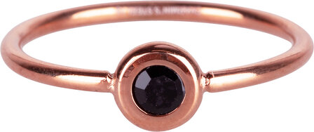 Charmin&rsquo;s ring R958 Donut Rosegold-plated and black crystal