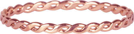 Charmin&rsquo;s gevlochten ring R1011 Curvy Tiny Chain Rosegoldplated Steel