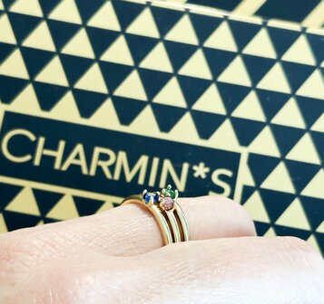 Bague Solitaire Triangle Charmin&#039;s Pierre Noire Acier R1298