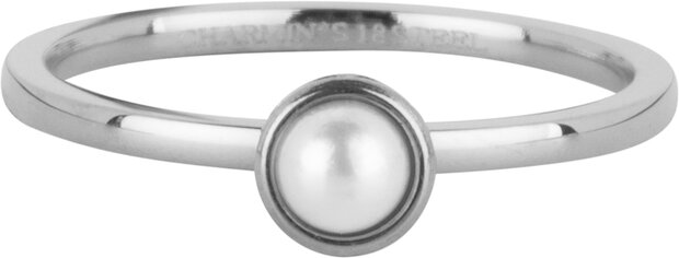 Charmins Ring Geburtsstein Juni Mondstein Perlenstahl Iconic R1599