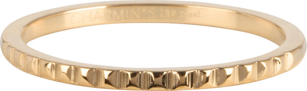 Charmin’s goudkleurige stapelring R742 Half Nefertiti Staal goldplated staal