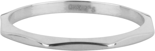 Charmin's Ring met Acht Hoeken en Strak Design Staal R1635 – Modern met een Punk Twist