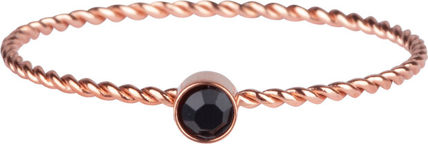 R950 Shine Bright Twisted Rosegoud-kleurig black crystal