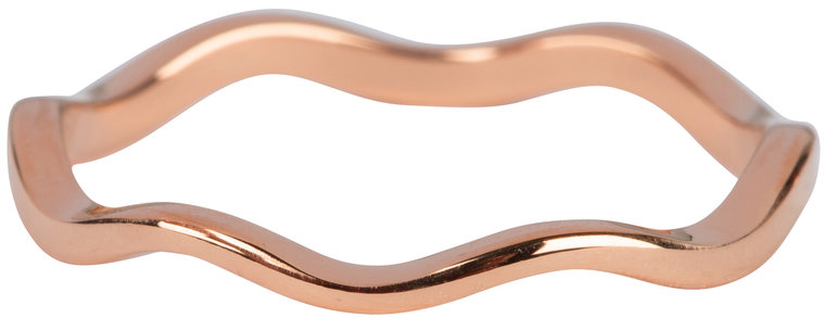 Charmin’s roségoudkleurige stapelring R830 Curved Wave rosé-goldplated staal
