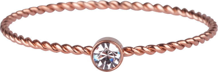 Charmin’s roségoudkleurige stapelring R946 Shine Bright Twisted Rosegoldplated and white crystal