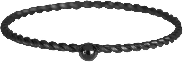 Charmin’s  R527 Dot Twisted Ring Black steel
