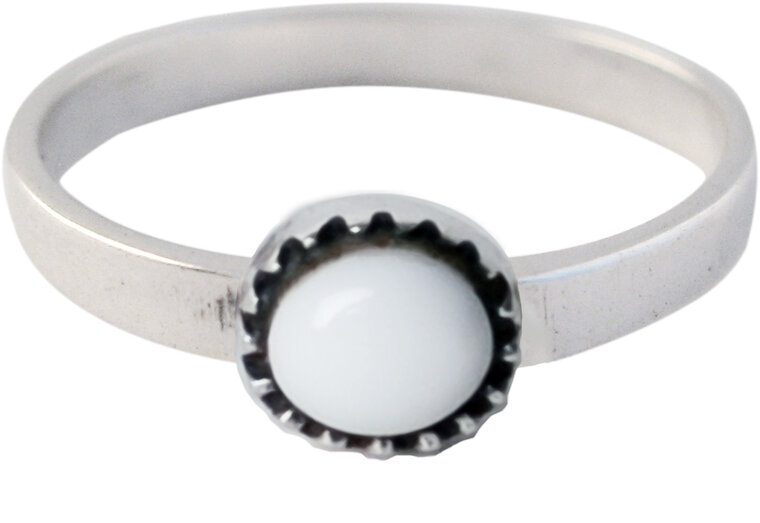 Ring KR05 'Natural Stone' White Agate