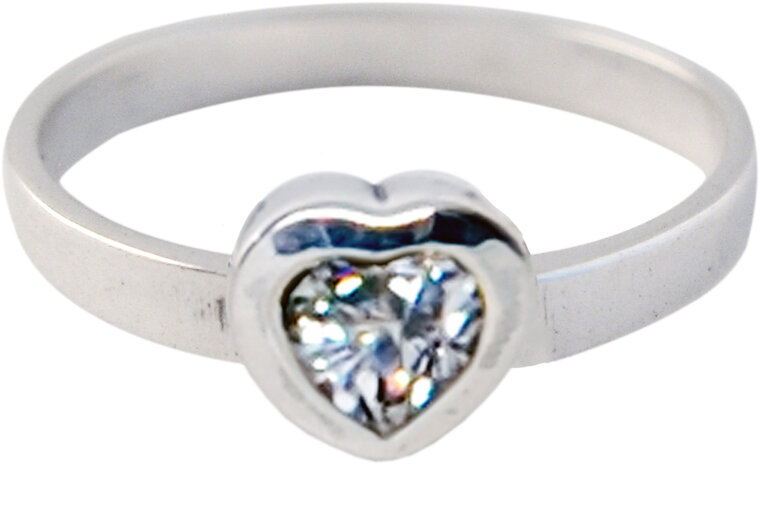 Ring KR09 'Crystal Love' White