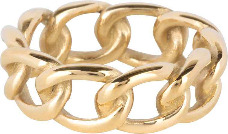 Charmin's Gold-colored Gourmet Link Chain Ring Steel R1375