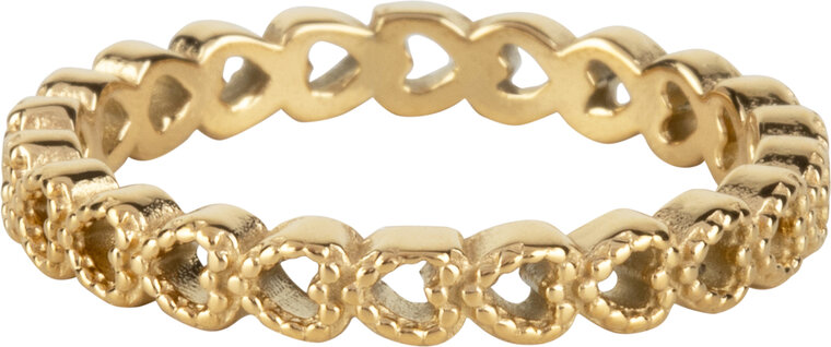 Charmin’s Valentijn Love Row of Hearts Shiny goldplated R1289