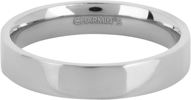 Charmin's Rups Gehoekte Basis Ring 4mm Steel R1559