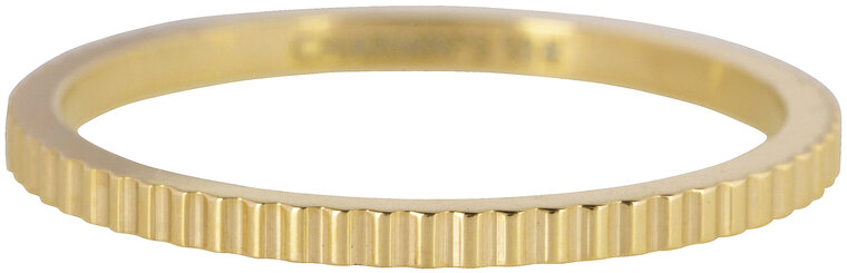 Charmin’s goudkleurige stapelring R399 Brick goldplated staal