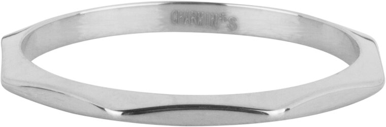 Charmin's Ring met Acht Hoeken en Strak Design Staal R1635 – Modern met een Punk Twist