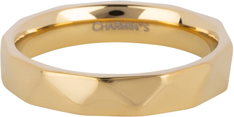 Charmin's Goudkleurige Gehoekte Basis Ring 4mm Steel R1544