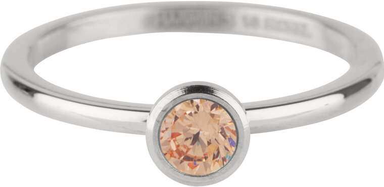 Charmin's Ring Birthstone November Brown Champagne Crystal Steel Iconic R1041